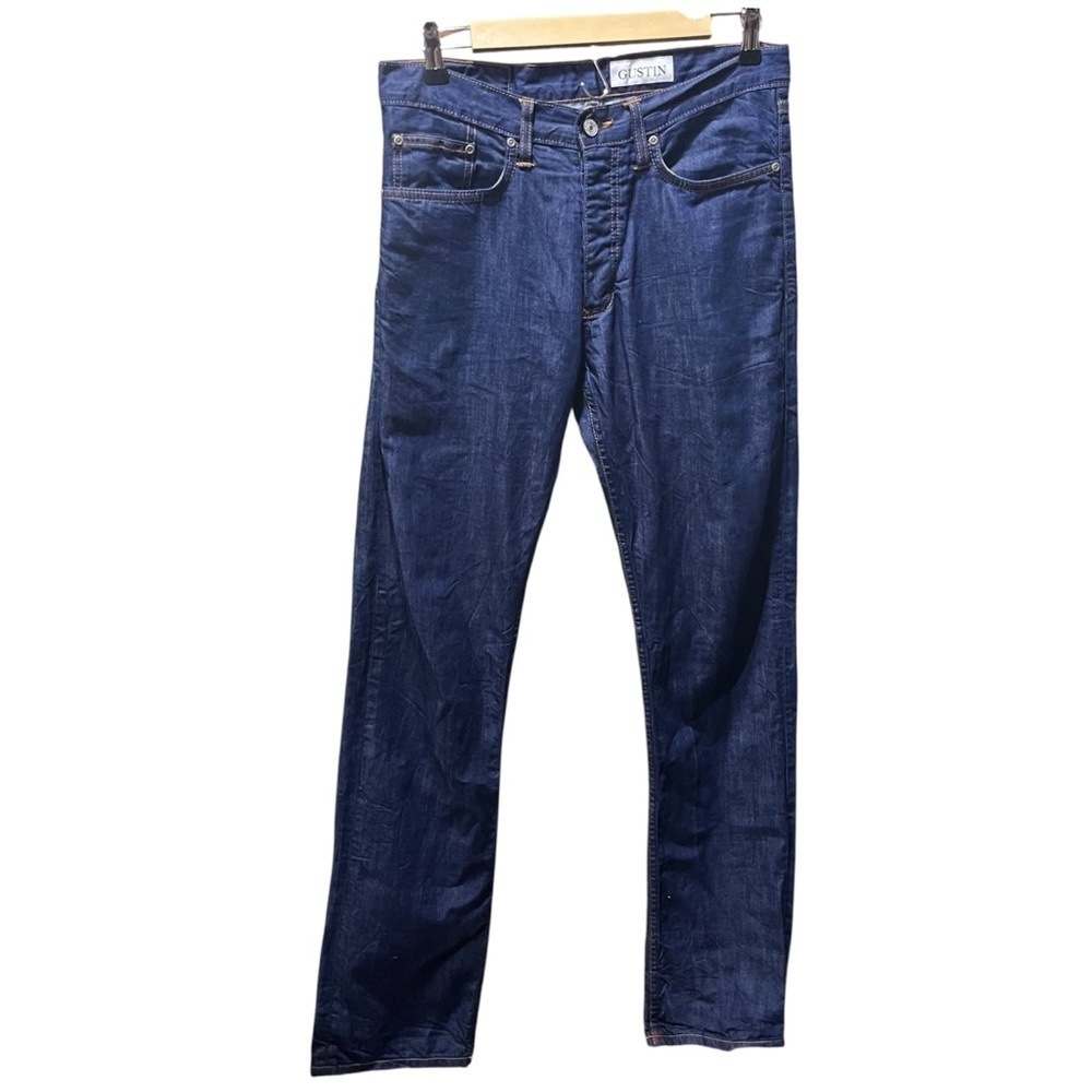 Gustin Men's Straight Jeans in Dark Blue